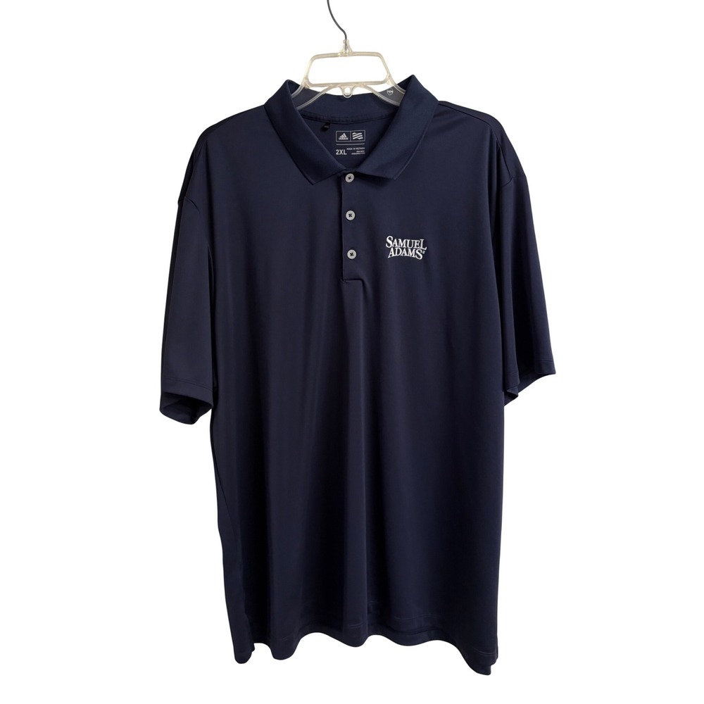 Adidas Golf Samuel Adams Polo Shirt Mens 2XL Navy Blue Short Sleeve AE4754